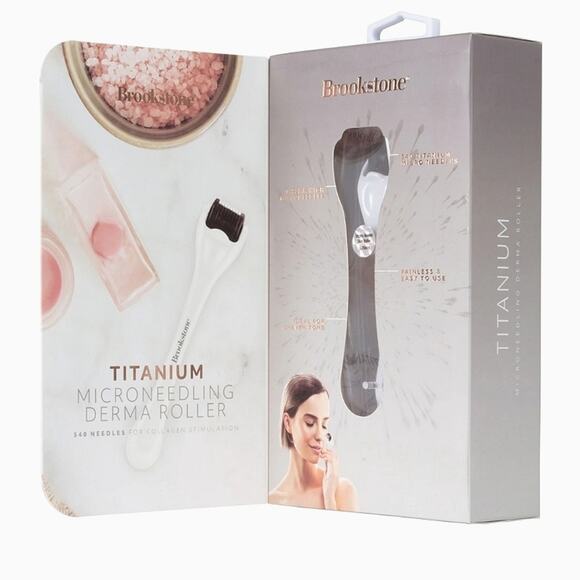 BROOKSTONE CORDLESS TITANIUM MICRO NEEDLE DERMA ROLLER - Picture 1 of 5